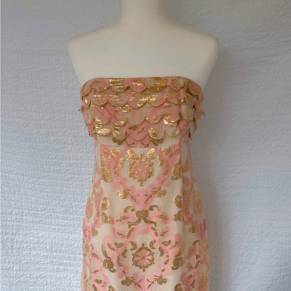 Pink and gold Lilly Pulitzer vintage dress.